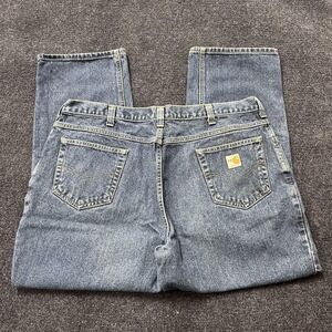 Carhartt FR Jeans Mens 41x31 Blue Denim Straight Leg Flame Resistant Workwear